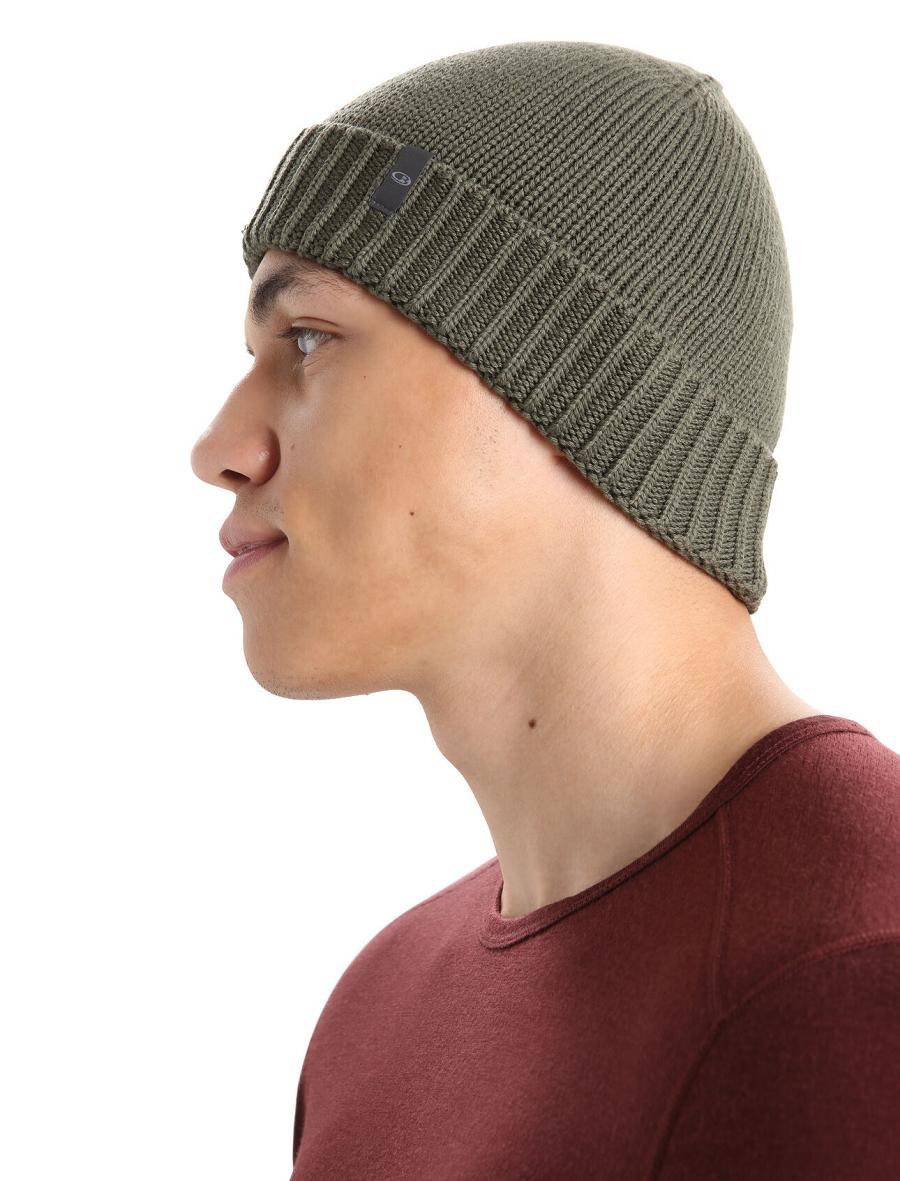 Icebreaker Unisex Merino Vela Cuff Beanie Miesten Hatut Oliivinvihreä | FI 1089LISH